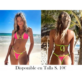 Conjunto de Bikini en Color Caramelo Rojo Rosa BIKINI ROSA