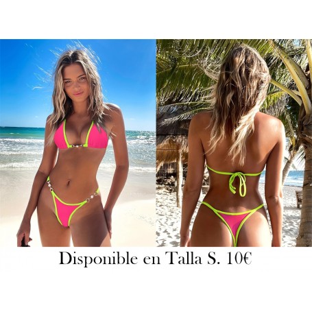 Conjunto de Bikini en Color Caramelo Rojo Rosa BIKINI ROSA
