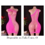 Vestido Mini Ajustado con Adornos de Estrás MALLA FUSCIA