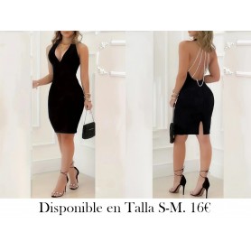 Vestido Mini Ajustado Sin Espalda VESTIDO NEGRO