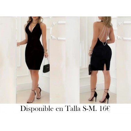 Vestido Mini Ajustado Sin Espalda VESTIDO NEGRO
