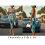 Vestido Midi Ajustado Sin Mangas con Estampado VESTIDO AZUL VESTIDO DEGRADADO
