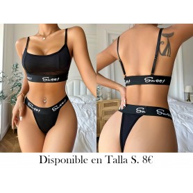 Conjunto de Sujetador Inglés Irregular Transfronterizo LENCERIA NEGRA