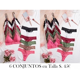 Conjunto de Ropa Interior Sexy y Cómodo 6 CONJUNTOS COLORES