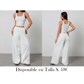 Conjunto informal de chaleco de unicolor CONJUNTO BLANCO