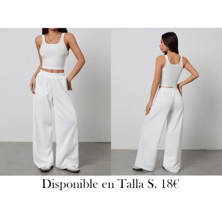 Conjunto informal de chaleco de unicolor CONJUNTO BLANCO