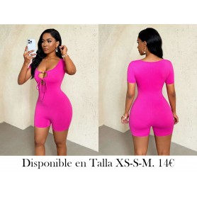 Mono pitillo de un solo color, simple y de moda ENTERIZO FUSCIA