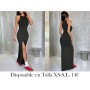 Vestido midi de punto negro sin mangas ajustado VESTIDO NEGRO