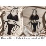 Bikini de dos piezas de color sólido y sexy lenceria negra NEGRO
