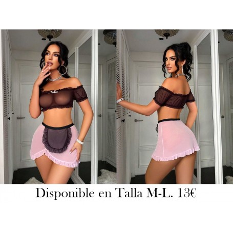 Conjunto de lencería de malla transparente sexy TRAJE DISFRAZ