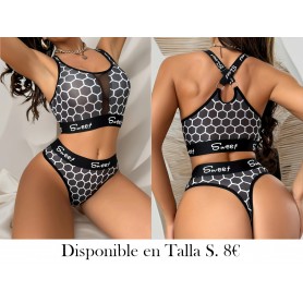 1pc Ropa Interior Deportiva Cómoda y Transpirable LENCERIA NEGRA SWEET