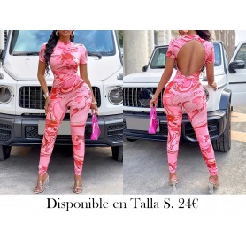 Mono Sexy de Mujer 2025 - Estampado Geométrico ENTERIZO ROSA DEGRADADO