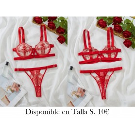 Conjunto de Sujetador para Mujer LENCERIA ROJA