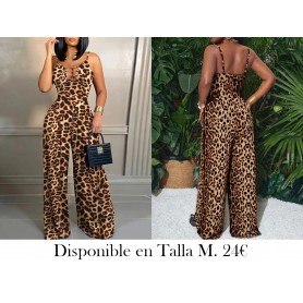 Elegante mono sin tirantes con estampado ENTERIZO LEOPARDO