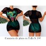 Camiseta Elegante de Playa Tropical camiseta de playa lenceria negra