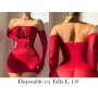 Corset rojo sexy con malla con cordón y volantes LENCERIA ROJA