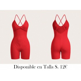 Mono elástico y de ajuste ceñido de un solo color ENTERIZO ROJO