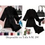Conjunto de encaje de contraste BATA NEGRA 4 PIEZAS