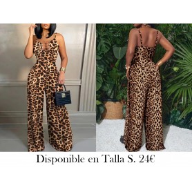 Elegante mono sin tirantes con estampado ENTERIZO LEOPARDO