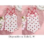 Monos de mujer con estampado de corazones PIJAMA BLANCA CORAZONES ROJOS