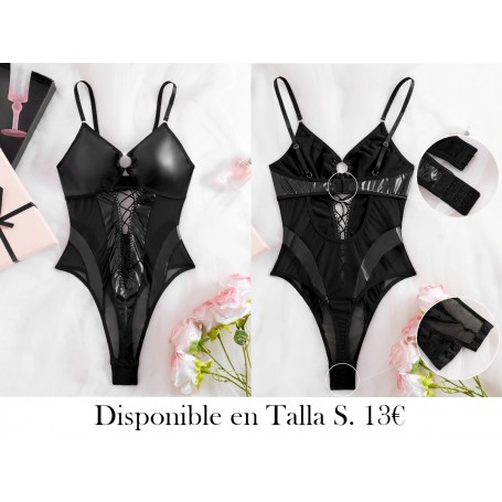 Bodycon Sexy Sin Espalda para Mujer LENCERIA NEGRA BODY