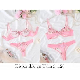 Conjunto de lencería rosa