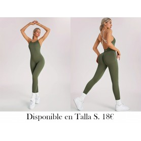 Traje de yoga sexy para mujer con tirantes ENTERIZO VERDE