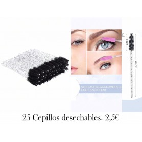 25 unidades Cepillos desechables de extensión de pestañas