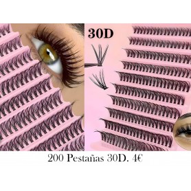 Kit de extensión de pestañas DIY con 200 pestañas individuales pestañas 30D