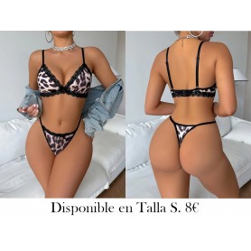 1 Juego de Lencería Sexy con Estampado de Leopardo LENCERIA LEOPARDO