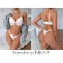 Conjunto de Sujetador y Tanga Sexy con Encaje Rojo LENCERIA BLANCA FRESAS