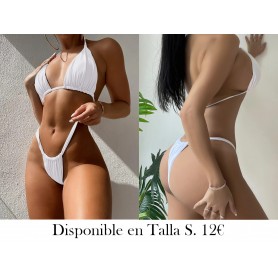 Conjunto de bikini sexy con cuello halter BIKINI BLANCO