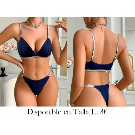 Sujetador Sexy de Escote Profundo LENCERIA AZUL