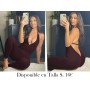 Mono ajustado sin espalda con cuello en V ENTERIZO VINO