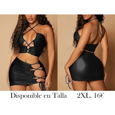 Traje de cuello halter CONJUNTO NEGRO