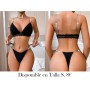 Conjunto de Ropa Interior Femenina LENCERIA NEGRA TIRAS BRILLANTES