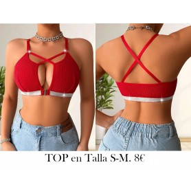 Chaleco de mujer con diseño hueco y elegante TOP ROJO