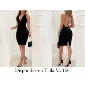 Vestido Mini Ajustado Sin Espalda VESTIDO NEGRO