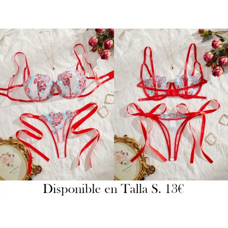 Conjunto de Sujetador para Mujer LENCERIA ROJA