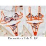 2pcs Lencería de Encaje Floral LENCERIA NARANJA