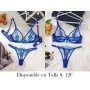 Conjunto de Lencería Sexy de Encaje Floral 2 piezas LENCERIA AZUL