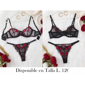 Conjunto de lencería de encaje  LENCERIA NEGRA