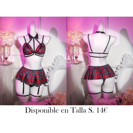 Conjunto sexy de cuadros para adultos TRAJE COLEGIALA