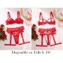 Conjunto de lencería roja sexy con malla LENCERIA ROJA