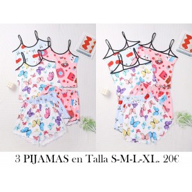 Conjunto de pijama de mujer de 6 piezas 3 PIJAMAS