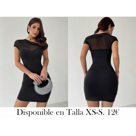Nuevo vestido negro elegante y sexy con parches VESTIDO NEGRO