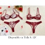 Conjunto de Ropa Interior con Bordado Floral LENCERIA VINO