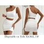 Top Elegante de Una Sola Tira con Conjunto BLANCO