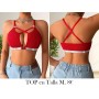 Chaleco de mujer con diseño hueco y elegante TOP ROJO