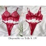 Conjunto de lencería roja sexy con encaje LENCERIA VINO